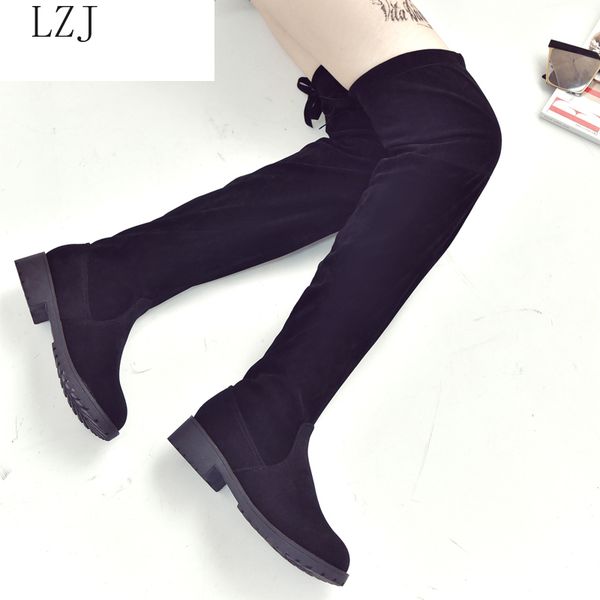2019 women's boots autumn and winter new over the knee boots sleek minimalist comfort plus cotton flat flock, Black
2019 women's boots autumn and winter new over the knee boots sleek minimalist comfort plus cotton flat flock, Black