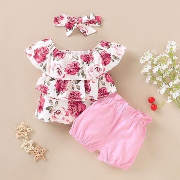 cute toddler baby girl off shoulder ruffle floral print +shorts headbands outfits set girl clothes kids clothes w10, White
cute toddler baby girl off shoulder ruffle floral print +shorts headbands outfits set girl clothes kids clothes w10, White