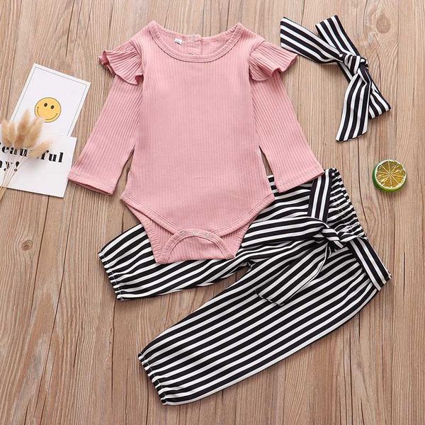 3pcs newborn infant baby girl clothing sets pink solid color long sleeve romper stripe pants headband fashion clothes outfit set, White
3pcs newborn infant baby girl clothing sets pink solid color long sleeve romper stripe pants headband fashion clothes outfit set, White