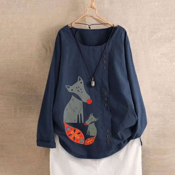 aniaml blouse women cartoon printing cotton linen buttons long sleeve shirts plus size women blouses bluzka damska, White
aniaml blouse women cartoon printing cotton linen buttons long sleeve shirts plus size women blouses bluzka damska, White