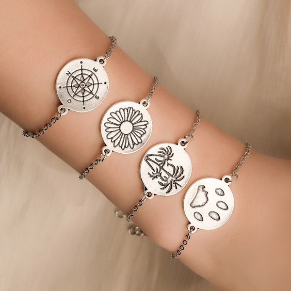 charm bracelets round coconut tree footprint flower set bracelet national style vintage four-piece, Golden;silver
charm bracelets round coconut tree footprint flower set bracelet national style vintage four-piece, Golden;silver