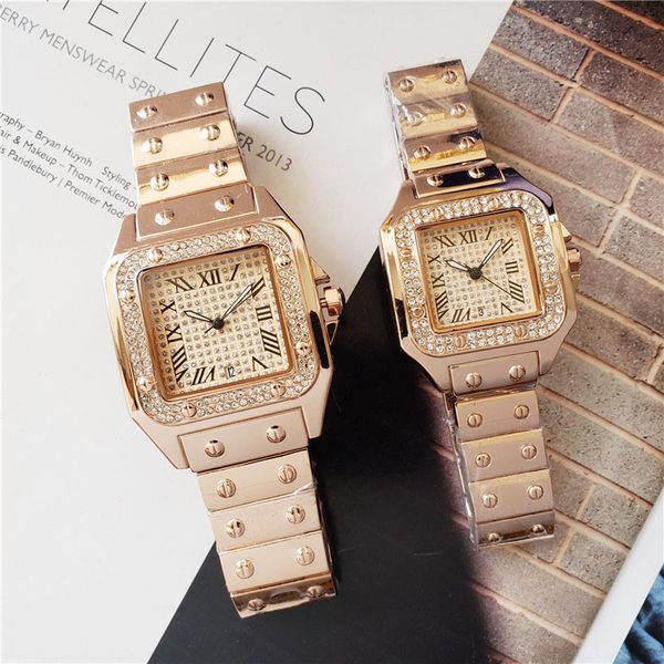 40mm/33mm couple men women full diamond watch case silver/gold/rose gold diamond strap roman num quartz watch epacket, Slivery;brown 
40mm/33mm couple men women full diamond watch case silver/gold/rose gold diamond strap roman num quartz watch epacket, Slivery;brown