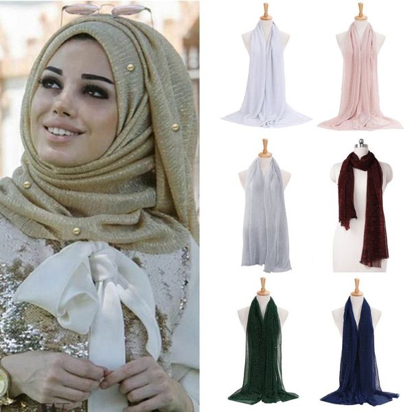women shimmer hijab faux pearls beaded crinkle shawl muslim islamic turban scarf, Red
women shimmer hijab faux pearls beaded crinkle shawl muslim islamic turban scarf, Red