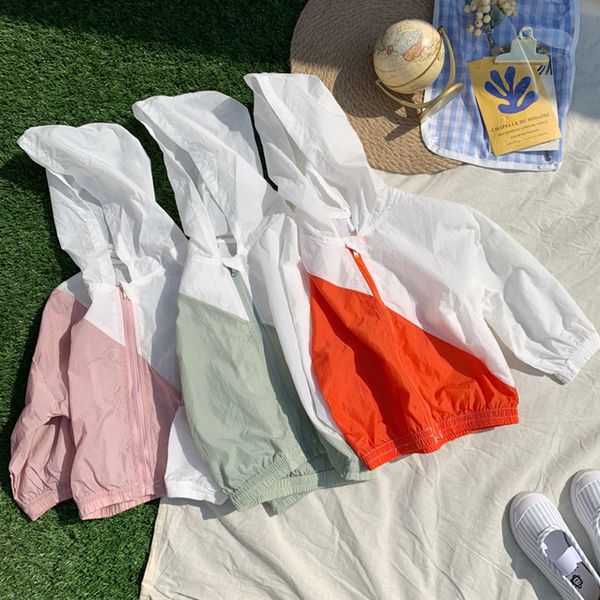 jacket summer korean jackets for girls boys color matching children's hood sun protection clothing outwear toddler coat, Blue;gray
jacket summer korean jackets for girls boys color matching children's hood sun protection clothing outwear toddler coat, Blue;gray