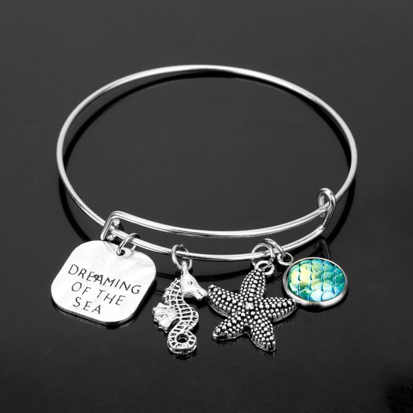 little mermaid bangle dreaming of the sea starfish shell mermaid scale charm bracelets expandable wrist bands adjustable bangles, Black
little mermaid bangle dreaming of the sea starfish shell mermaid scale charm bracelets expandable wrist bands adjustable bangles, Black