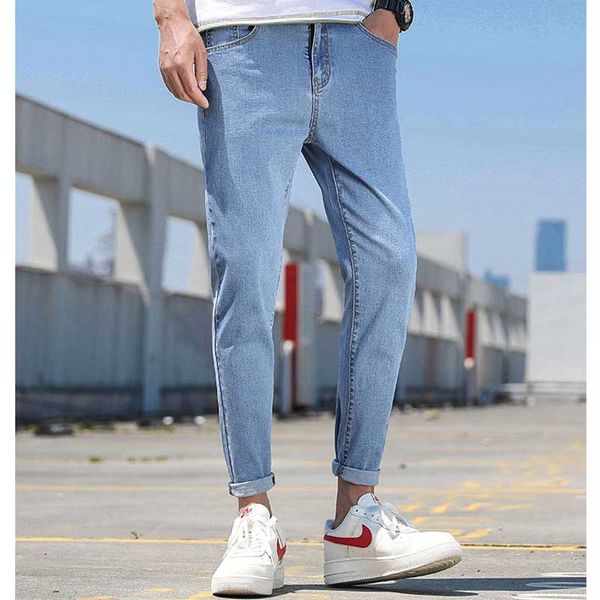 large size men's new jeans men's trend slim casual stretch jeans summer solid color harlan nine pants thin section student, Blue
large size men's new jeans men's trend slim casual stretch jeans summer solid color harlan nine pants thin section student, Blue
