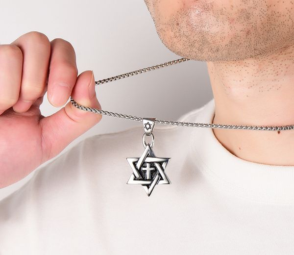 hip hop pendant necklace trend men cross-border titanium steel hexagonal star men pendant accessories, Silver
hip hop pendant necklace trend men cross-border titanium steel hexagonal star men pendant accessories, Silver
