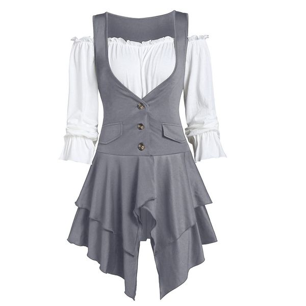 women's blouses & shirts 2 pcs/set plus size buttons tunic blouse irregular casual winter lady pocket female women long sleeve shirt b, White
women's blouses & shirts 2 pcs/set plus size buttons tunic blouse irregular casual winter lady pocket female women long sleeve shirt b, White