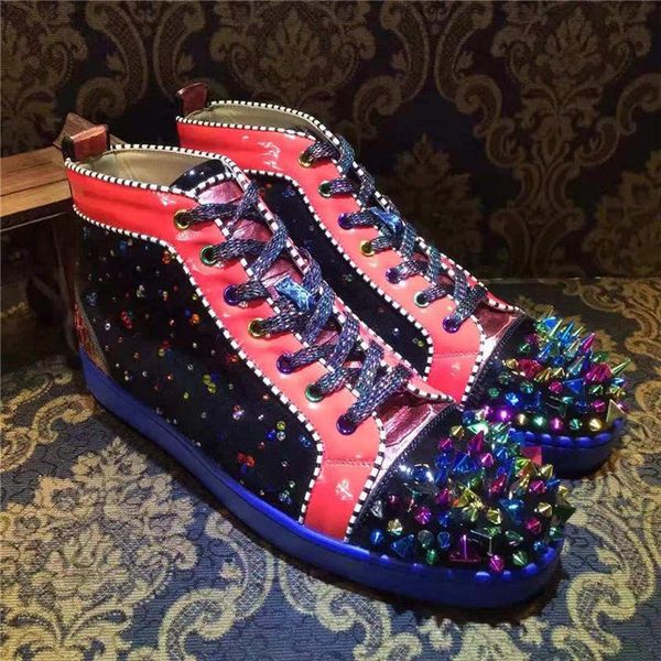 designer shoes spike red bottom sneakers leather shoes rhinestone casual shoes suede luxury men women with box dust bag v8, Black
designer shoes spike red bottom sneakers leather shoes rhinestone casual shoes suede luxury men women with box dust bag v8, Black