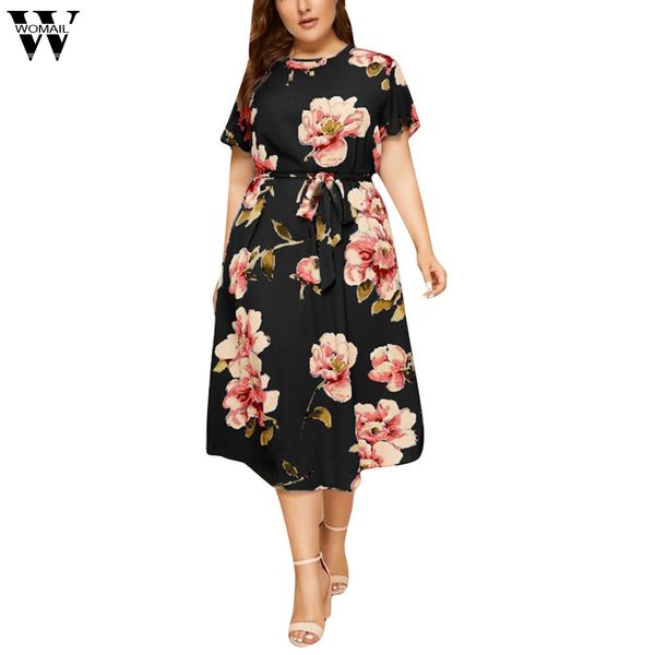 womail l-5xl womens casual dress plus size vestidos o-neck short sleeve flower print waist strap dress for ladies jl19 vestidos, Black;gray
womail l-5xl womens casual dress plus size vestidos o-neck short sleeve flower print waist strap dress for ladies jl19 vestidos, Black;gray