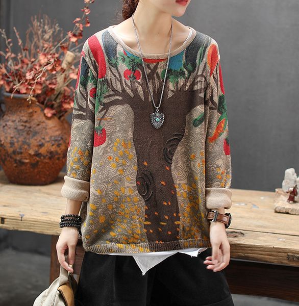 autumn sweater women retro knitting loose pullovers 2019 new female print pattern pattern all-match sweater, White;black
autumn sweater women retro knitting loose pullovers 2019 new female print pattern pattern all-match sweater, White;black