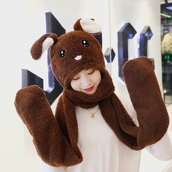 cute 3 in 1 hat glove scarf can move airbag magnet cap plush dance ear women's girl's hat scarf set winter accessories, Blue;gray
cute 3 in 1 hat glove scarf can move airbag magnet cap plush dance ear women's girl's hat scarf set winter accessories, Blue;gray