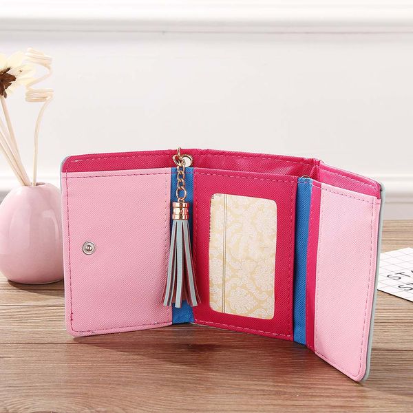 women zipper short wallet pu leather tri-fold cards money coin holder wallet cute tassel purse msj99, Red;black
women zipper short wallet pu leather tri-fold cards money coin holder wallet cute tassel purse msj99, Red;black