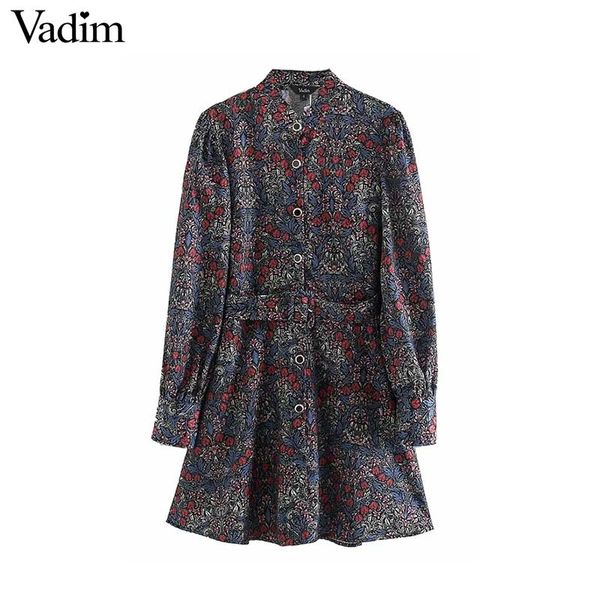 vadim women vintage floral pattern print dress long sleeve sashes female casual straight style dresses vestidos qd289, Black;gray
vadim women vintage floral pattern print dress long sleeve sashes female casual straight style dresses vestidos qd289, Black;gray