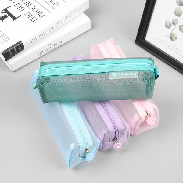 1pc cute solid color transparent mesh pencil case school student supplies pen box pen bag stationery storage bag
1pc cute solid color transparent mesh pencil case school student supplies pen box pen bag stationery storage bag