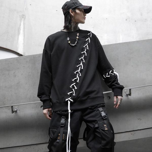 men spring autumn drawstring bandage patchwork thin hoodie punk hip hop sweatshirt man vintage oversized hoodies sudadera hombre, Black
men spring autumn drawstring bandage patchwork thin hoodie punk hip hop sweatshirt man vintage oversized hoodies sudadera hombre, Black