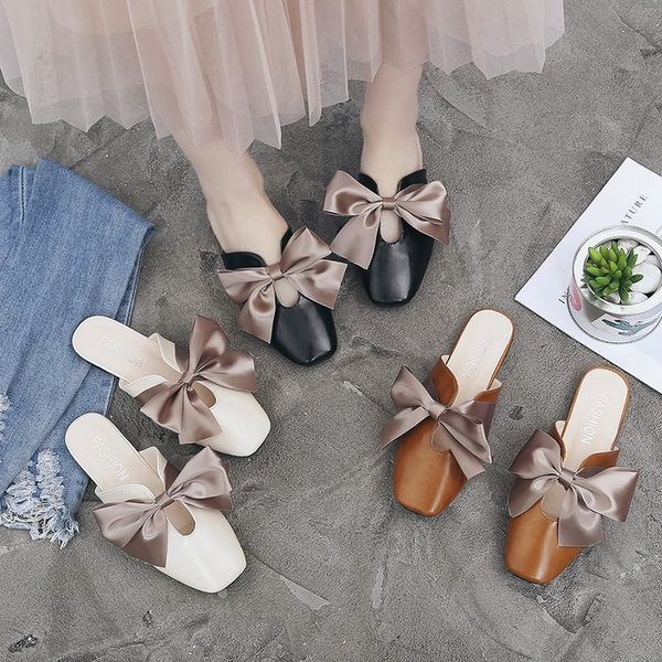 women slipper outdoor low slip-on fabric slides flat hoof heels loafer square toe closed toe rome gladiator butterfly-knot, Black
women slipper outdoor low slip-on fabric slides flat hoof heels loafer square toe closed toe rome gladiator butterfly-knot, Black