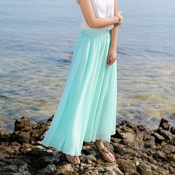 2019 summer women maxi skirt boho high wasit women long chiffon skirt female saias elegant white ankle-length beach, Black
2019 summer women maxi skirt boho high wasit women long chiffon skirt female saias elegant white ankle-length beach, Black