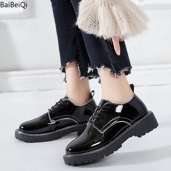 new autumn flats women shoes loafers patent leather women female round toe low heels lace-up walking shoes footwear mujer, Black
new autumn flats women shoes loafers patent leather women female round toe low heels lace-up walking shoes footwear mujer, Black