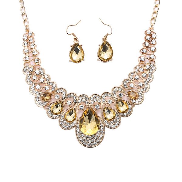 women rhinestone necklace earring set for bridesmaid wedding bridal jewellery with pendant waterdrop shaped jewelry sets, Silver
women rhinestone necklace earring set for bridesmaid wedding bridal jewellery with pendant waterdrop shaped jewelry sets, Silver