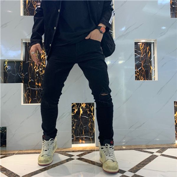2020 europe and the united states wind wholesale men's distress tearing motorcycle jeans slim motorcycle jeans designer hip hop men, Blue
2020 europe and the united states wind wholesale men's distress tearing motorcycle jeans slim motorcycle jeans designer hip hop men, Blue