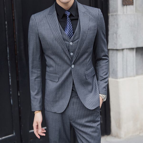 mens causal striped 1 button slim fit tuxedos dress groomsmen wedding suits 3 piece sets men's suits formal, White;black
mens causal striped 1 button slim fit tuxedos dress groomsmen wedding suits 3 piece sets men's suits formal, White;black