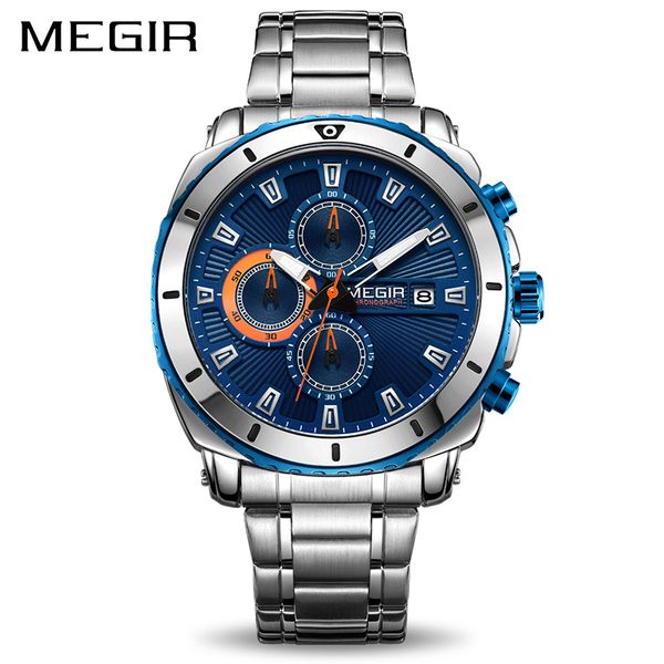 megir chronograph quartz men watch stainless steel business wrist watches men clock hour time relogio masculino, Slivery;brown
megir chronograph quartz men watch stainless steel business wrist watches men clock hour time relogio masculino, Slivery;brown