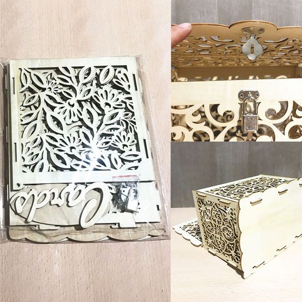 diy wedding gift card box wooden money box with lock beautiful wedding decoration supplies for birthday party
diy wedding gift card box wooden money box with lock beautiful wedding decoration supplies for birthday party