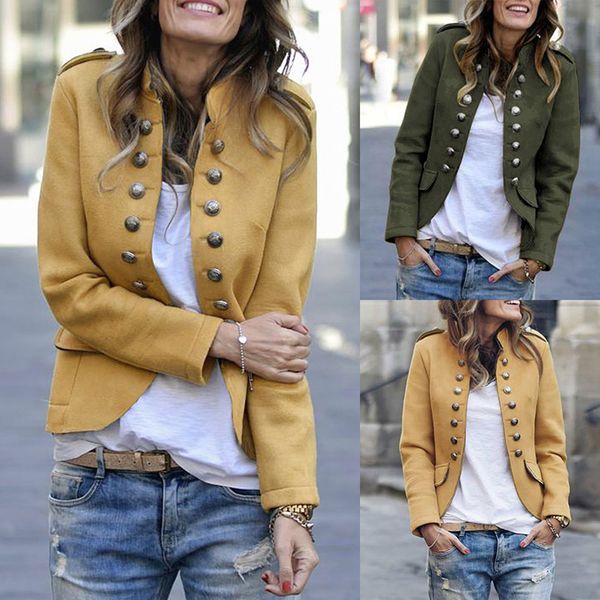 2019 fashion autumn and winter long sleeve double breasted turn down collar women jacket women open stitch fall clothing, Black;brown
2019 fashion autumn and winter long sleeve double breasted turn down collar women jacket women open stitch fall clothing, Black;brown