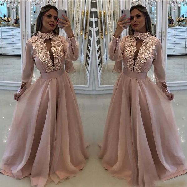 light pink mother of the bride dresses 3d flower appliqued high neck mother dress formal party wedding guest gowns, Black;red
light pink mother of the bride dresses 3d flower appliqued high neck mother dress formal party wedding guest gowns, Black;red