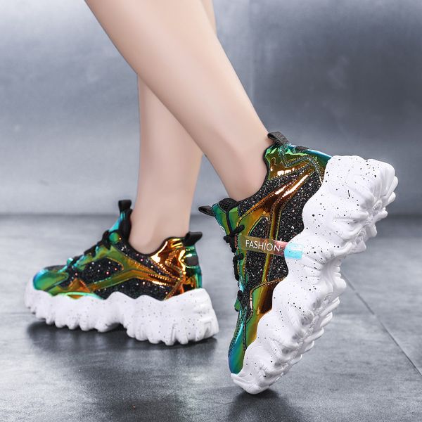 pinsen autumn sneakers women platform flats shoes woman shiny bling casual ladies chunky sneakers zapatillas mujer, Black
pinsen autumn sneakers women platform flats shoes woman shiny bling casual ladies chunky sneakers zapatillas mujer, Black