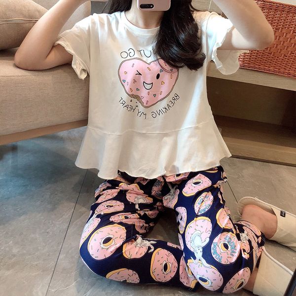 womens pajamas sets sleep lounge women cotton pajama sets cartoon short sleeve cute sleepwear set spring summer soft clothing, Blue;gray
womens pajamas sets sleep lounge women cotton pajama sets cartoon short sleeve cute sleepwear set spring summer soft clothing, Blue;gray
