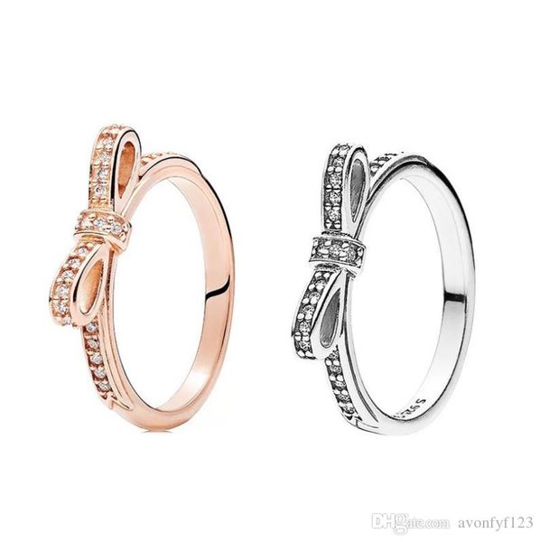 925 sterling silver sparkling bow ring set original box for pandora grain women wedding cz diamond bowknot 18k rose gold ring w156
925 sterling silver sparkling bow ring set original box for pandora grain women wedding cz diamond bowknot 18k rose gold ring w156