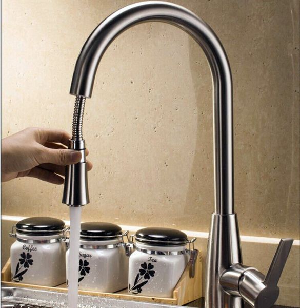 single handle kitchen faucet & pull out sprayer and cold mixer tap, brushed nickel 13-001
single handle kitchen faucet & pull out sprayer and cold mixer tap, brushed nickel 13-001