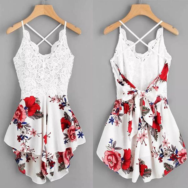 summer women flower print lace backless bandage one-piece sleeveless jumpsuit, Black;white
summer women flower print lace backless bandage one-piece sleeveless jumpsuit, Black;white