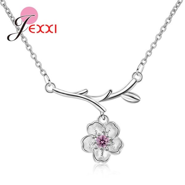 cherry blossoms necklace flower pure 925 silver chain shinning crystal pendant necklaces jewellery collier femme
cherry blossoms necklace flower pure 925 silver chain shinning crystal pendant necklaces jewellery collier femme