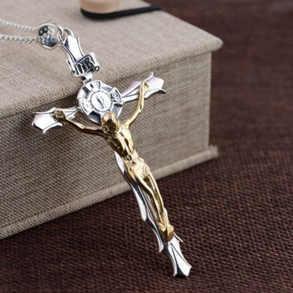 925 sterling silver crucifix jesus piece pendant male gold color classic religious jewelry
925 sterling silver crucifix jesus piece pendant male gold color classic religious jewelry