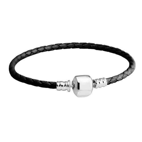 other bracelets ckk black leather bracelet genuine 925 sterling silver clasp charms for women diy jewelry gift pulseras mujer pb001, Golden;silver
other bracelets ckk black leather bracelet genuine 925 sterling silver clasp charms for women diy jewelry gift pulseras mujer pb001, Golden;silver