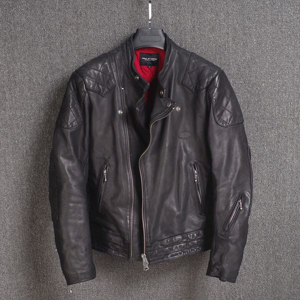 men's leather & faux 2021 japanese style water finish cow jacket washed vintage motorcycle cotton liner moto biker male, Black
men's leather & faux 2021 japanese style water finish cow jacket washed vintage motorcycle cotton liner moto biker male, Black