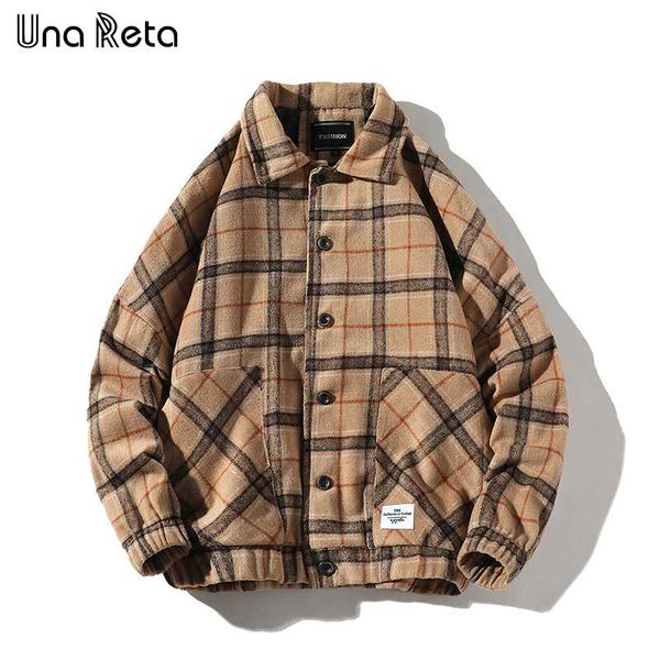 una reta jacket men autumn casual new woolen plaid coat jackets man hip hop mens vintage single breasted outerwear streetwear, Black;brown
una reta jacket men autumn casual new woolen plaid coat jackets man hip hop mens vintage single breasted outerwear streetwear, Black;brown