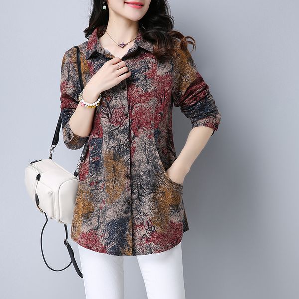#2907 long sleeve shirt women tie dye floral print cotton linen shirt ladies slim casual vintage plus size cardigan tunic, White
#2907 long sleeve shirt women tie dye floral print cotton linen shirt ladies slim casual vintage plus size cardigan tunic, White