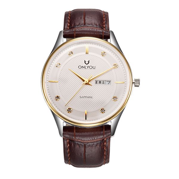 men's watches thin fashion leisure double calendar with chinese week shows men's watches leather belt waterproof quartz watch, Slivery;brown
men's watches thin fashion leisure double calendar with chinese week shows men's watches leather belt waterproof quartz watch, Slivery;brown