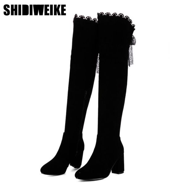 2019 women's winter boots fashion lace pointed stiletto booties wild side zipper high tube shoes lady mujer botas x009, Black
2019 women's winter boots fashion lace pointed stiletto booties wild side zipper high tube shoes lady mujer botas x009, Black