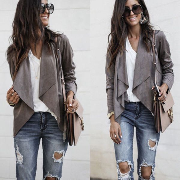Womens Long Sleeve Waterfall Jackets Women Coat Cardigan Blazer Open Front Suede Jacket Coat
Womens Long Sleeve Waterfall Jackets Women Coat Cardigan Blazer Open Front Suede Jacket Coat