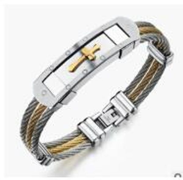 whole2019 three layers man bangle classical silver/gold color stainless steel cross design men's jewelry gift good quality, Black
whole2019 three layers man bangle classical silver/gold color stainless steel cross design men's jewelry gift good quality, Black