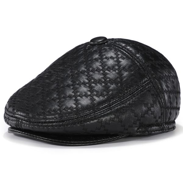 2019 winter new men's leather layer sheepskin versatile fashion cap windproof warm with fleece can protect the ears of berets men, Blue;gray
2019 winter new men's leather layer sheepskin versatile fashion cap windproof warm with fleece can protect the ears of berets men, Blue;gray