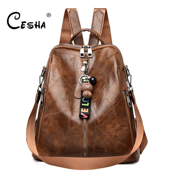 cesha new fashion female backpacks multifunctional durable soft pu leather women travel backpack retro youth school backpack sac
cesha new fashion female backpacks multifunctional durable soft pu leather women travel backpack retro youth school backpack sac
