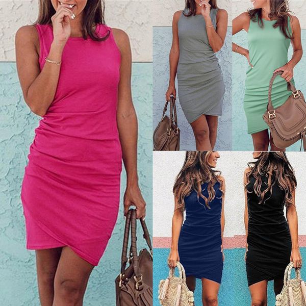 muqgew summer dress women casual sleeveless slim ruched dress round neckline cross hem elbise robe femme feminino vestido, Black;gray
muqgew summer dress women casual sleeveless slim ruched dress round neckline cross hem elbise robe femme feminino vestido, Black;gray
