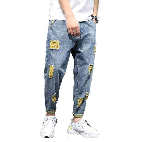 jean men summer frayed loose harem pants male hip hop casual long pant homme lightweight straight ankle-length pants men clothes, Blue
jean men summer frayed loose harem pants male hip hop casual long pant homme lightweight straight ankle-length pants men clothes, Blue