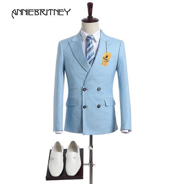anniebritney double breasted men light blue slim fit stripe suit 2 piece business men custom suit stripe groom wedding tuxedo, White;black
anniebritney double breasted men light blue slim fit stripe suit 2 piece business men custom suit stripe groom wedding tuxedo, White;black